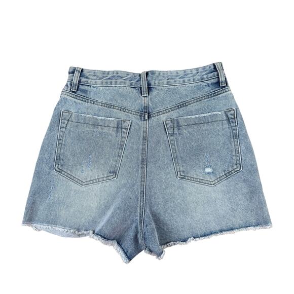 Chelsea & Violet Womens Jean Shorts Size 29 Light Wash Distressed High Rise - Picture 2 of 5
